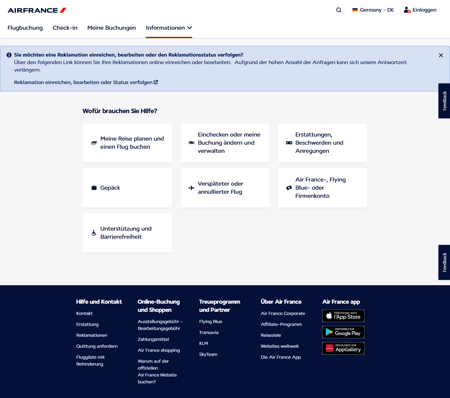 Air france Kundenservice, Telefonnummer, Kontakt