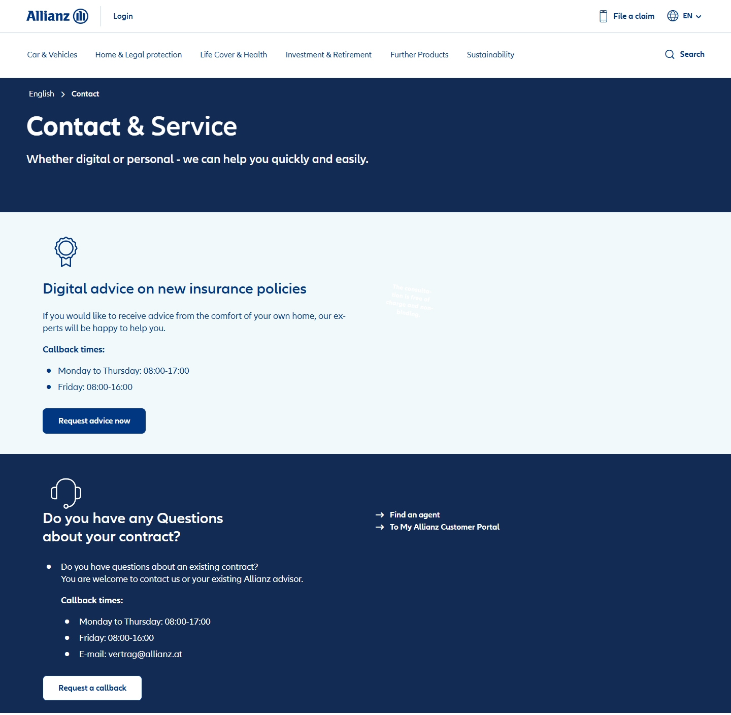 Allianz Kundenservice, Telefonnummer, Kontakt