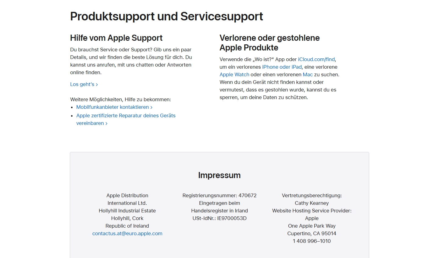 Apple Kundenservice, Telefonnummer, Kontakt