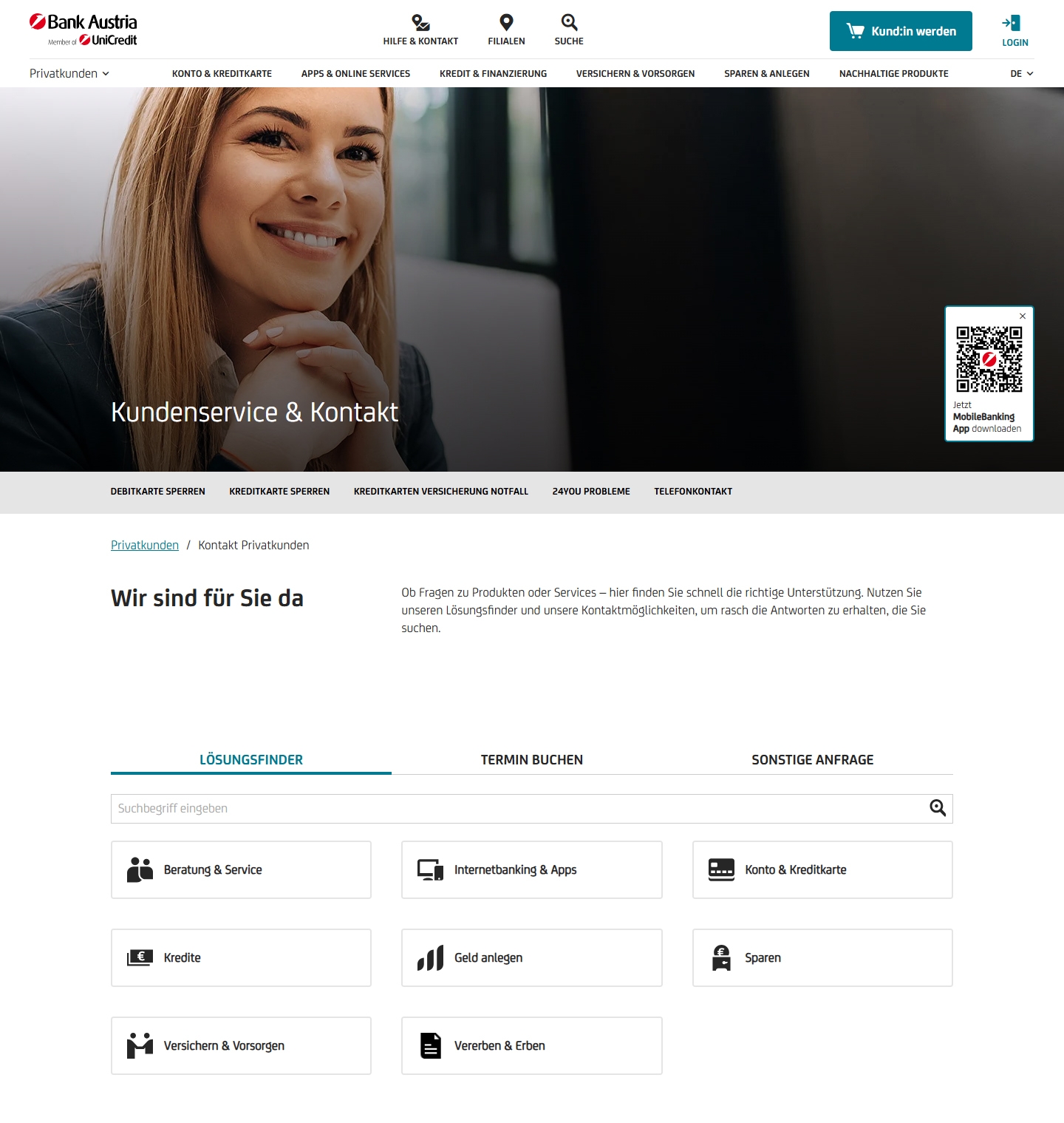 Bank Austria Kundenservice, Telefonnummer, Kontakt