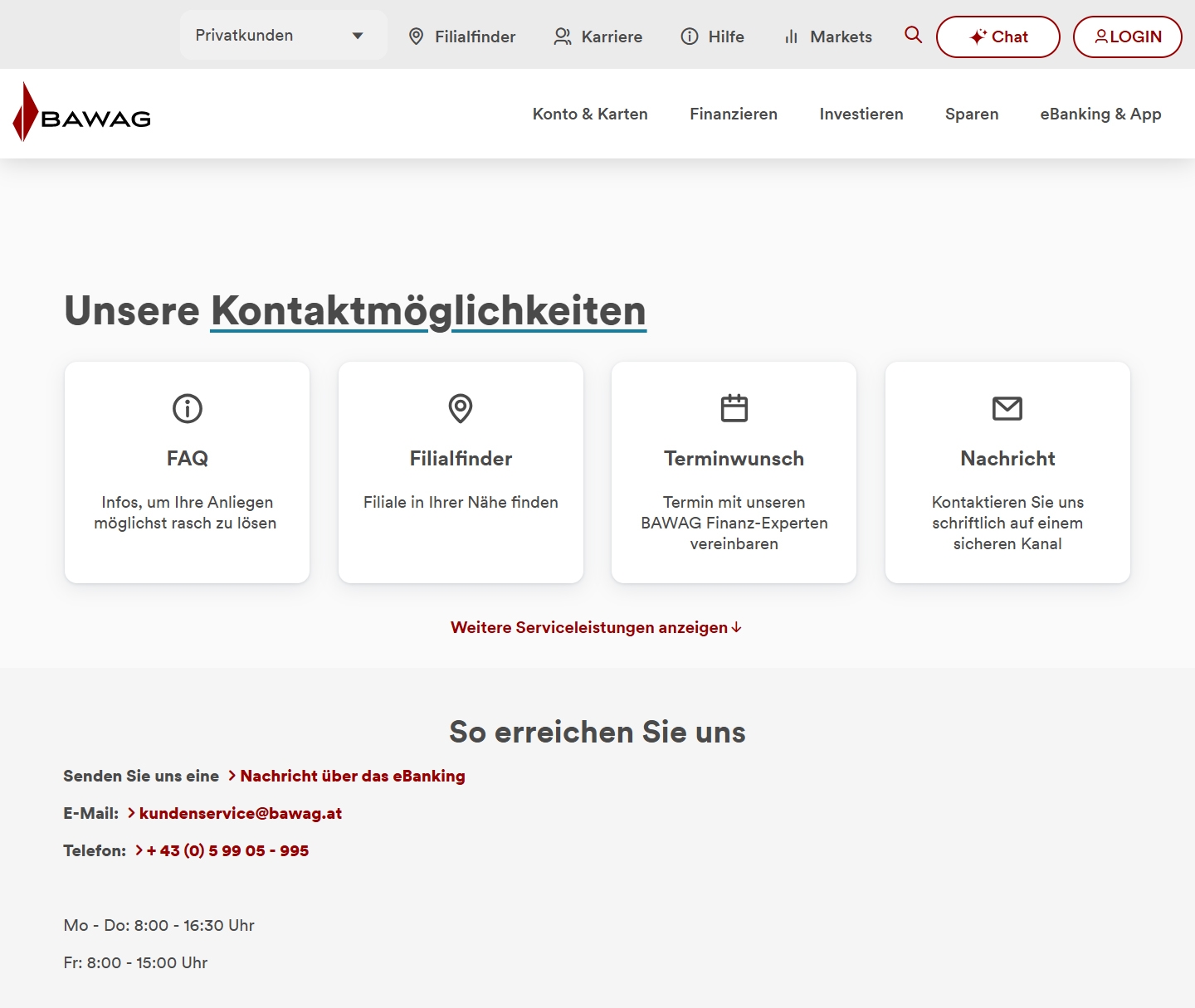 BAWAG Kundenservice, Telefonnummer, Kontakt