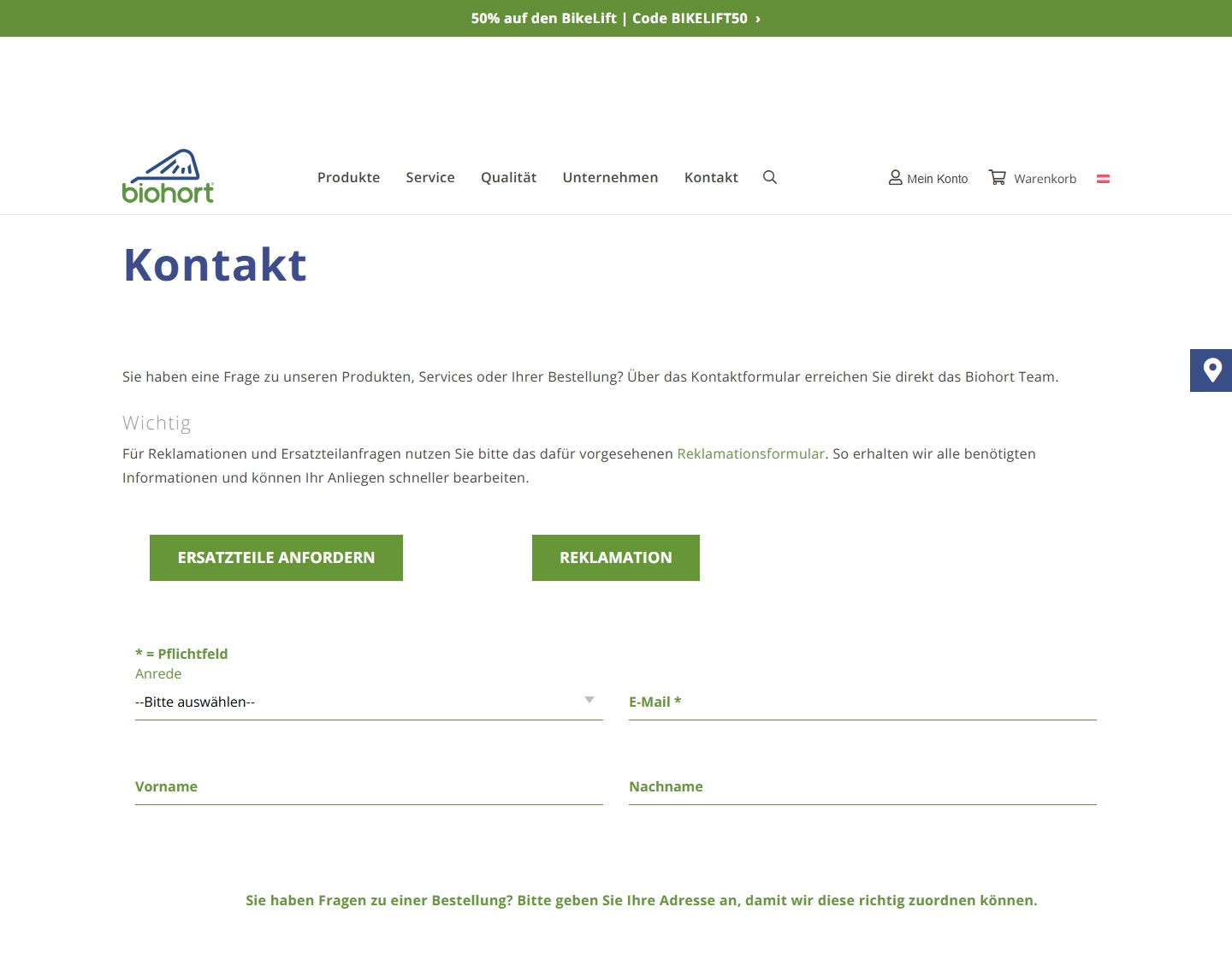 Biohort Kundenservice, Telefonnummer, Kontakt