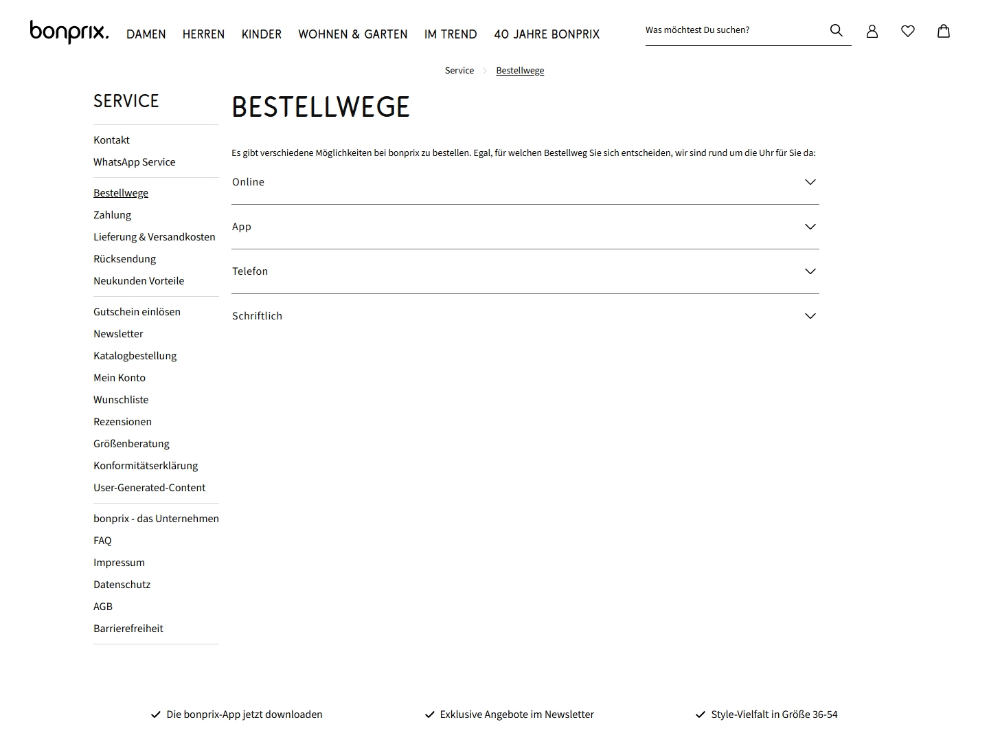 Bonprix Kundenservice, Telefonnummer, Kontakt