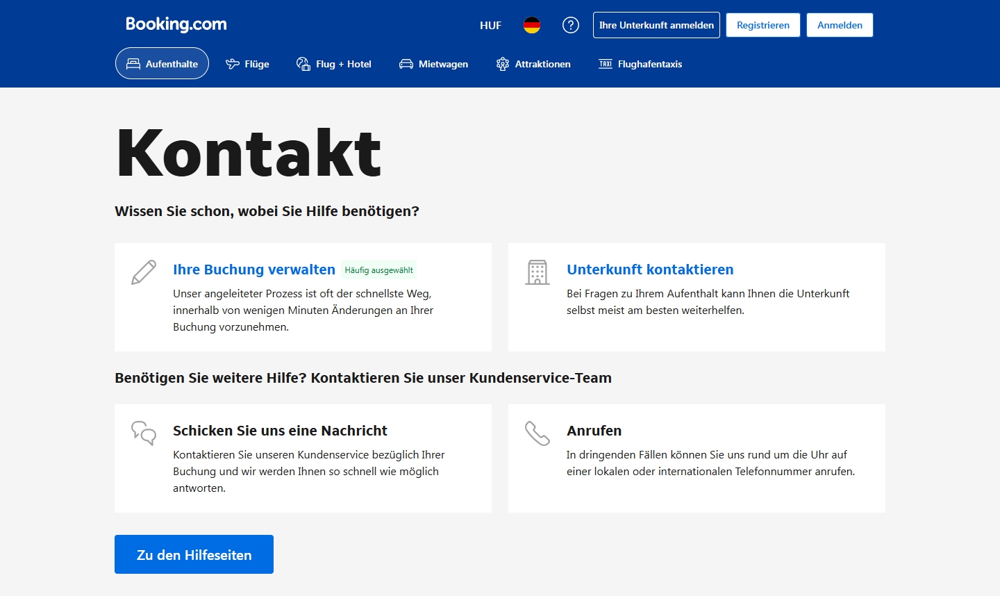 Booking.com Kundenservice