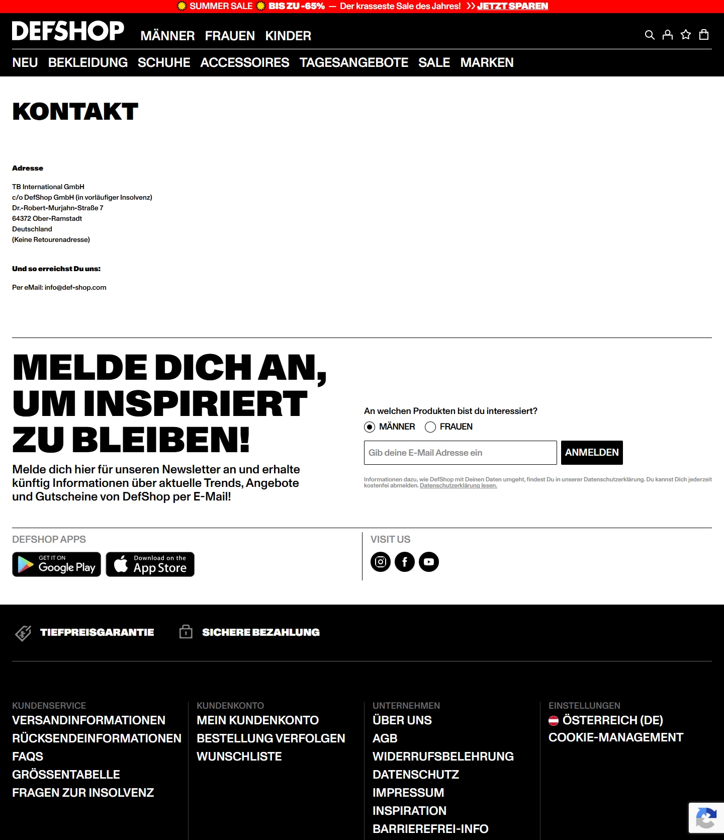 DefShop Kundenservice, Telefonnummer, Kontakt