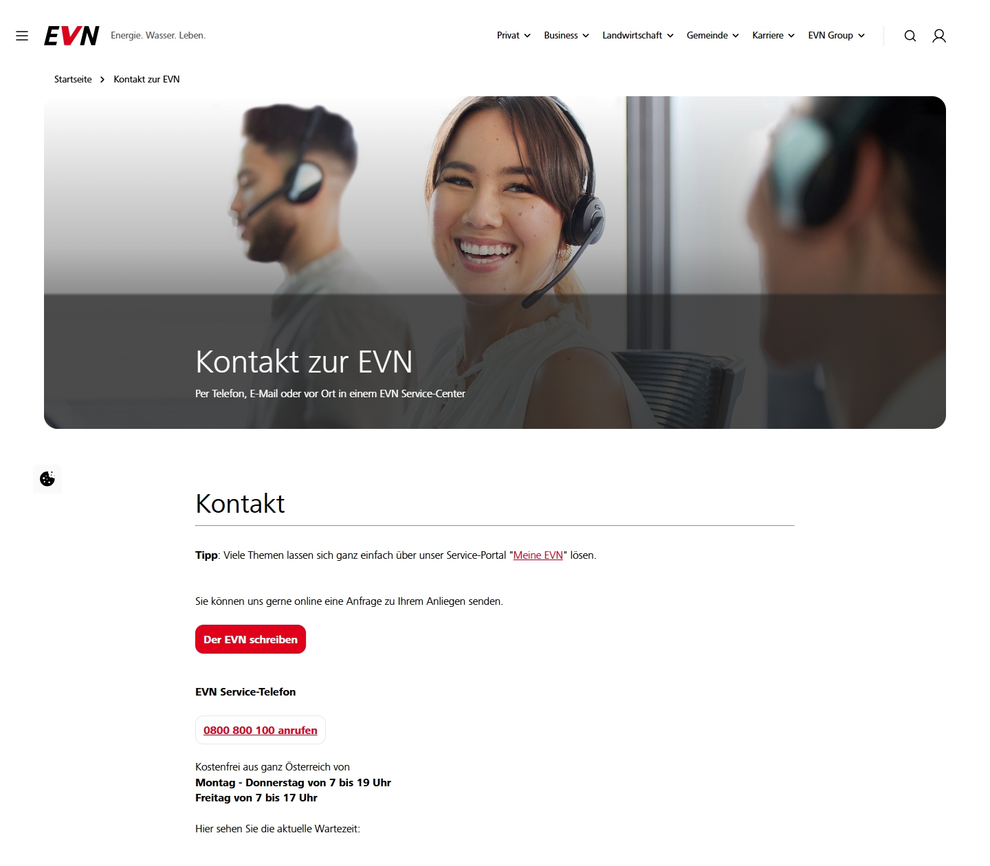 EVN Kundenservice, Telefonnummer, Kontakt