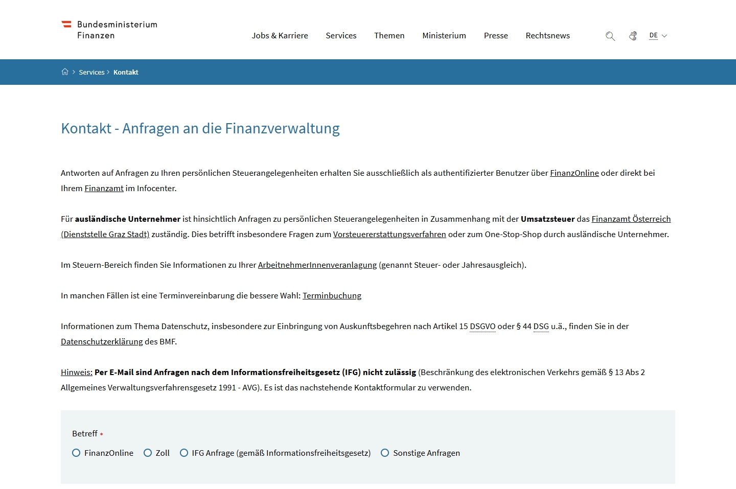Finanzamt Kundenservice, Telefonnummer, Kontakt
