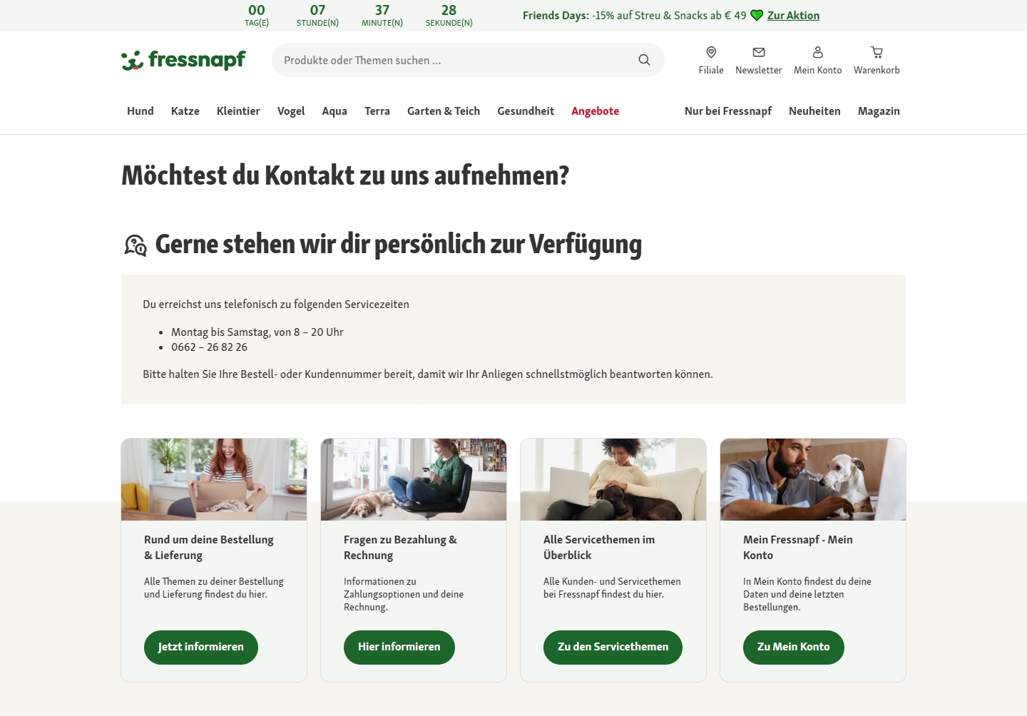 Fressnapf Kundenservice, Telefonnummer, Kontakt