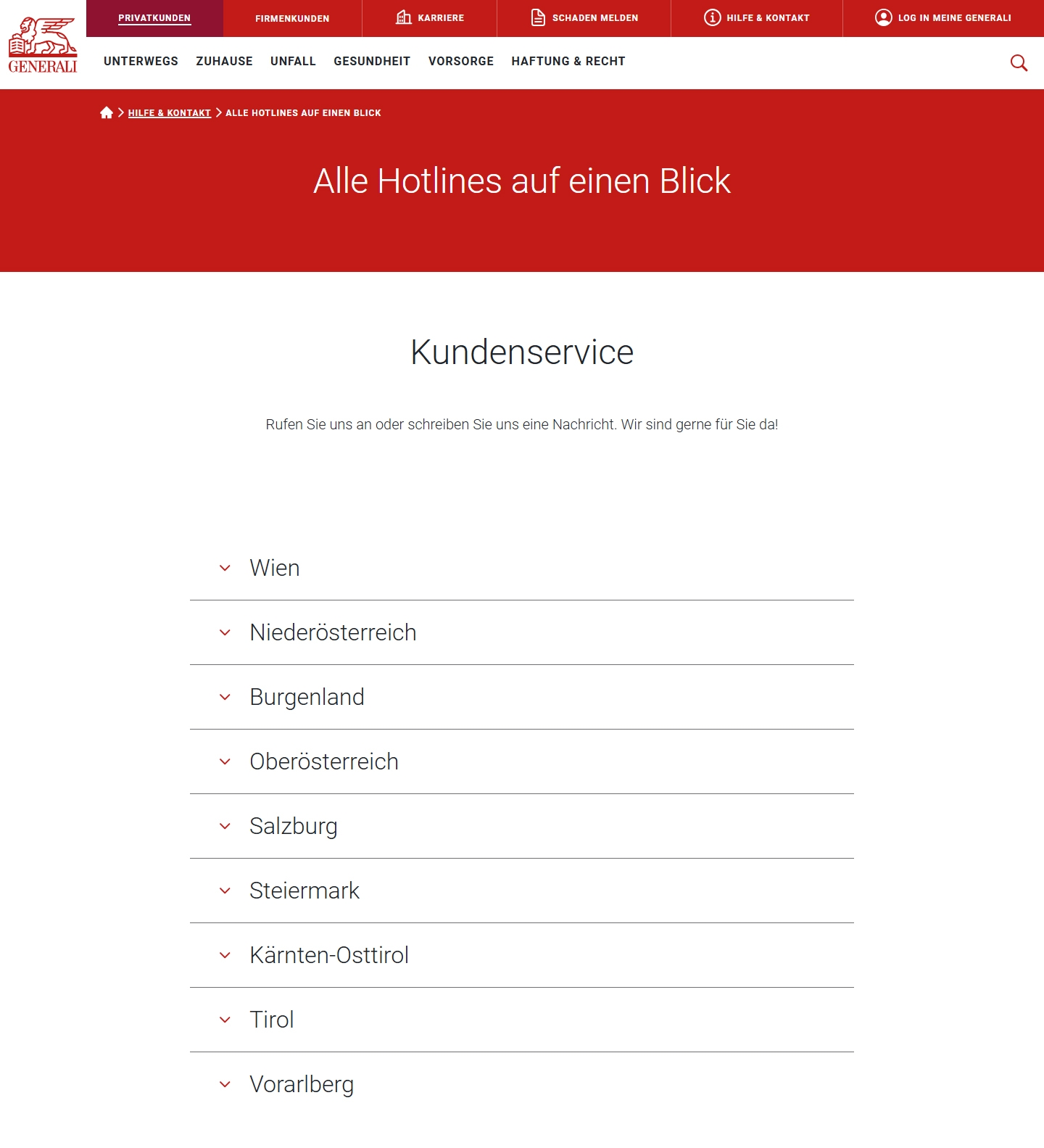 Generali Kundenservice, Telefonnummer, Kontakt