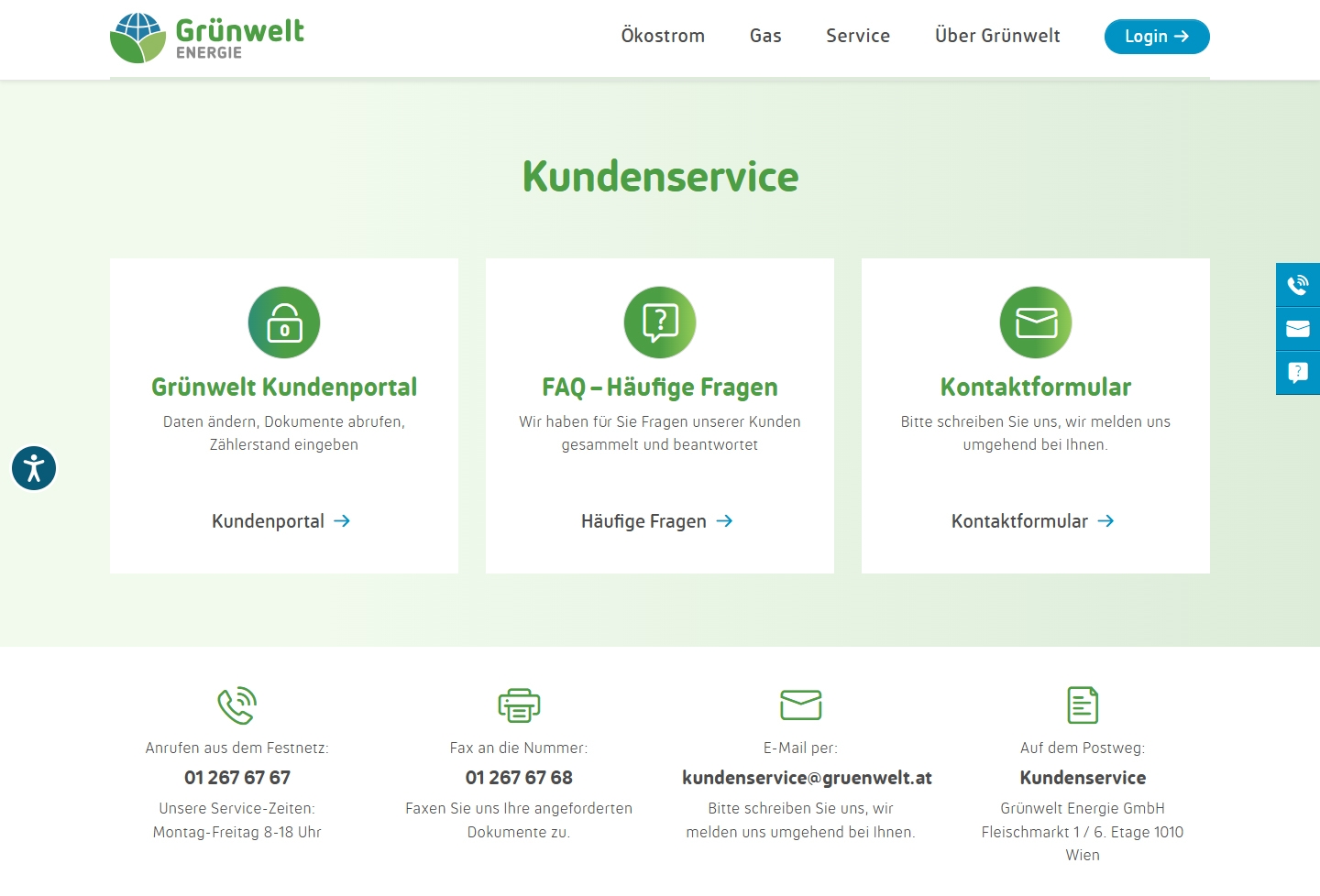 Grünwelt Energie Kundenservice, Telefonnummer, Kontakt