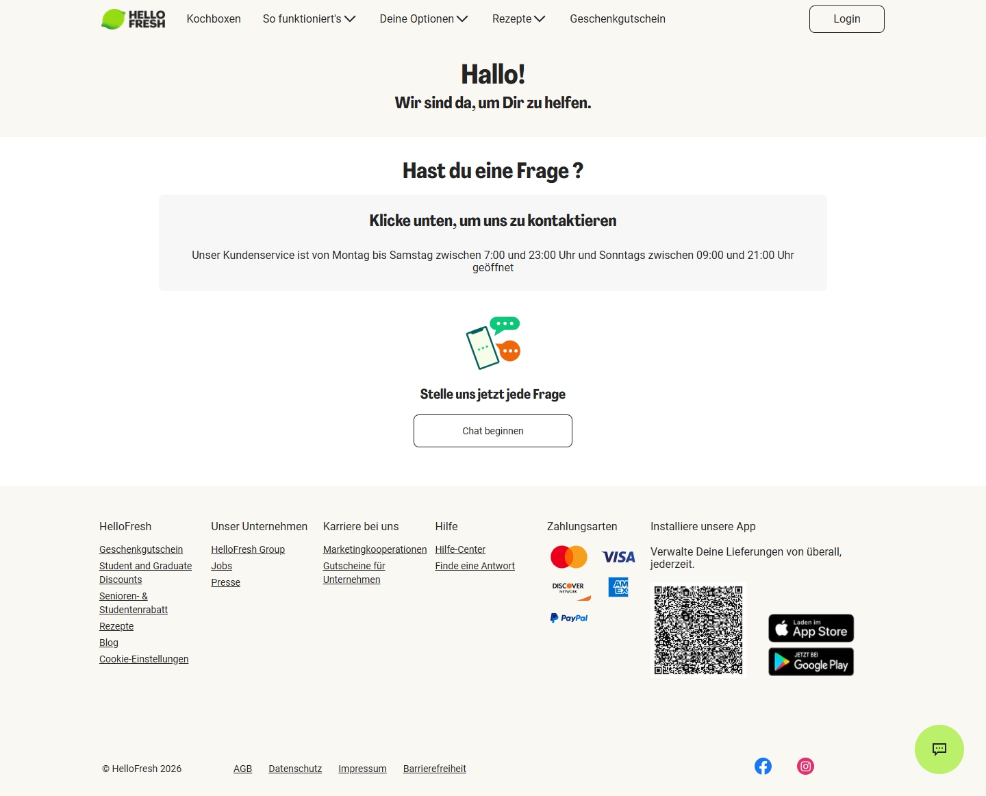 Hellofresh Kundenservice