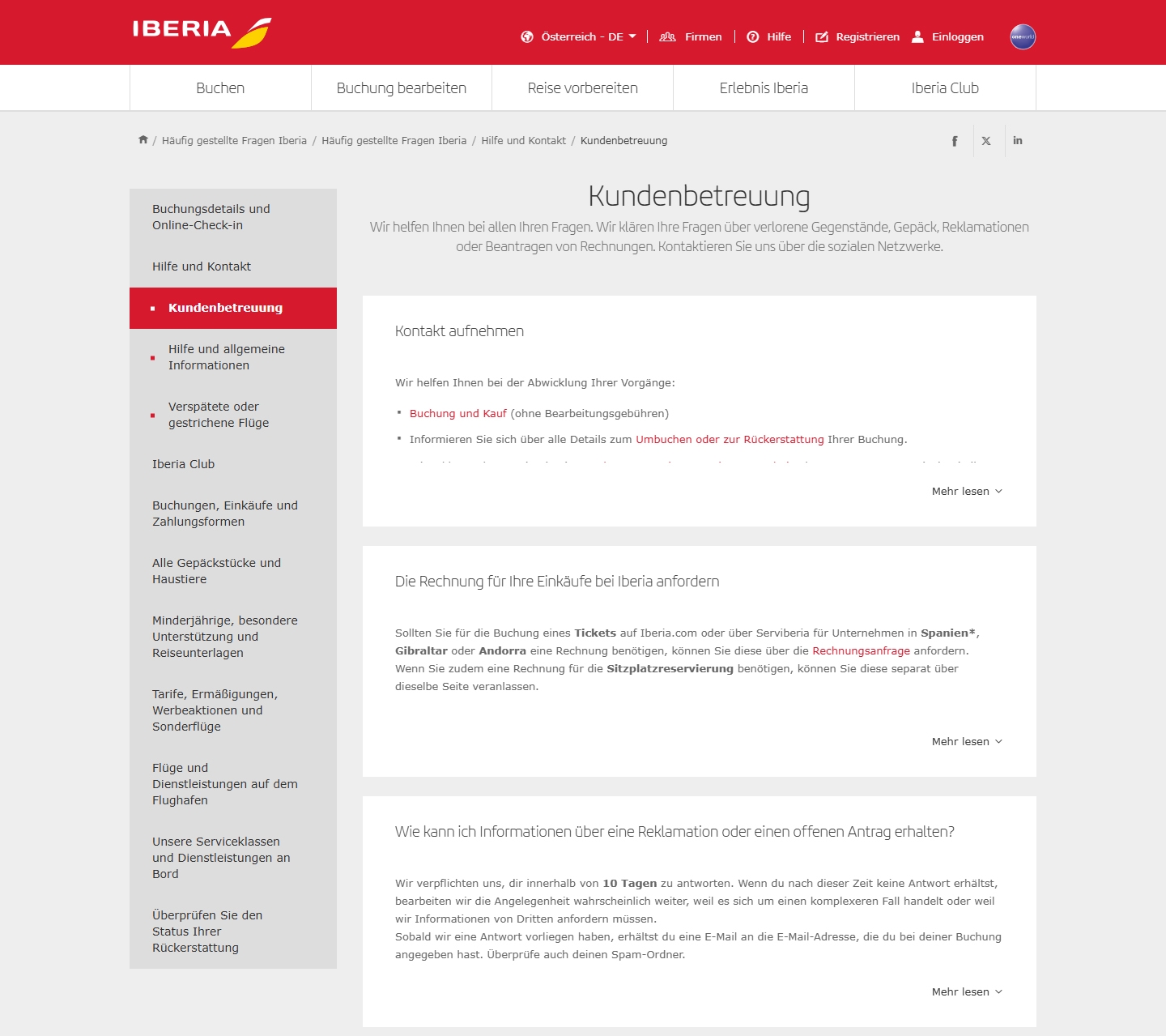 Iberia Kundenservice, Telefonnummer, Kontakt