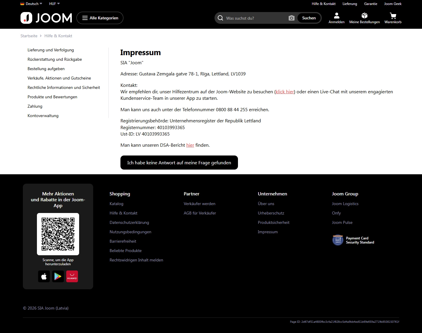 Joom Kundenservice, Telefonnummer, Kontakt