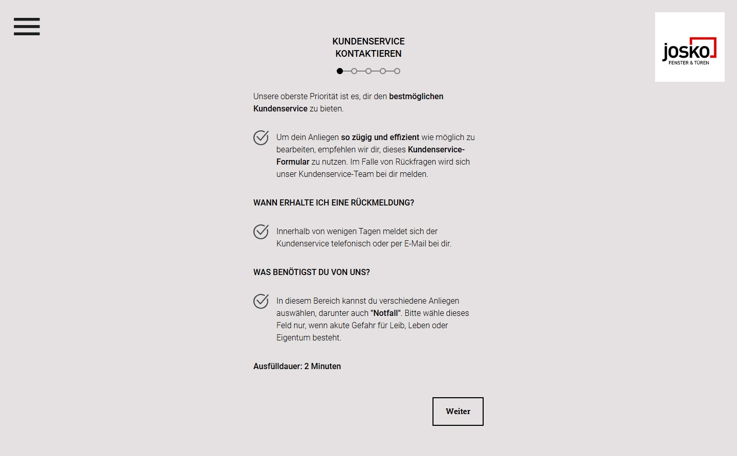 Josko Kundenservice, Telefonnummer, Kontakt