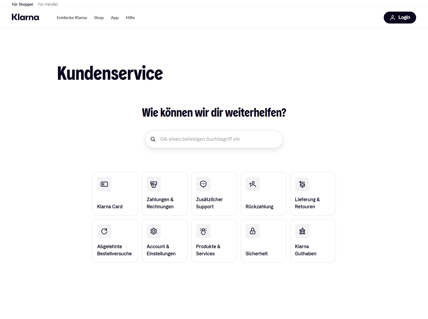 Klarna Kundenservice, Telefonnummer, Kontakt
