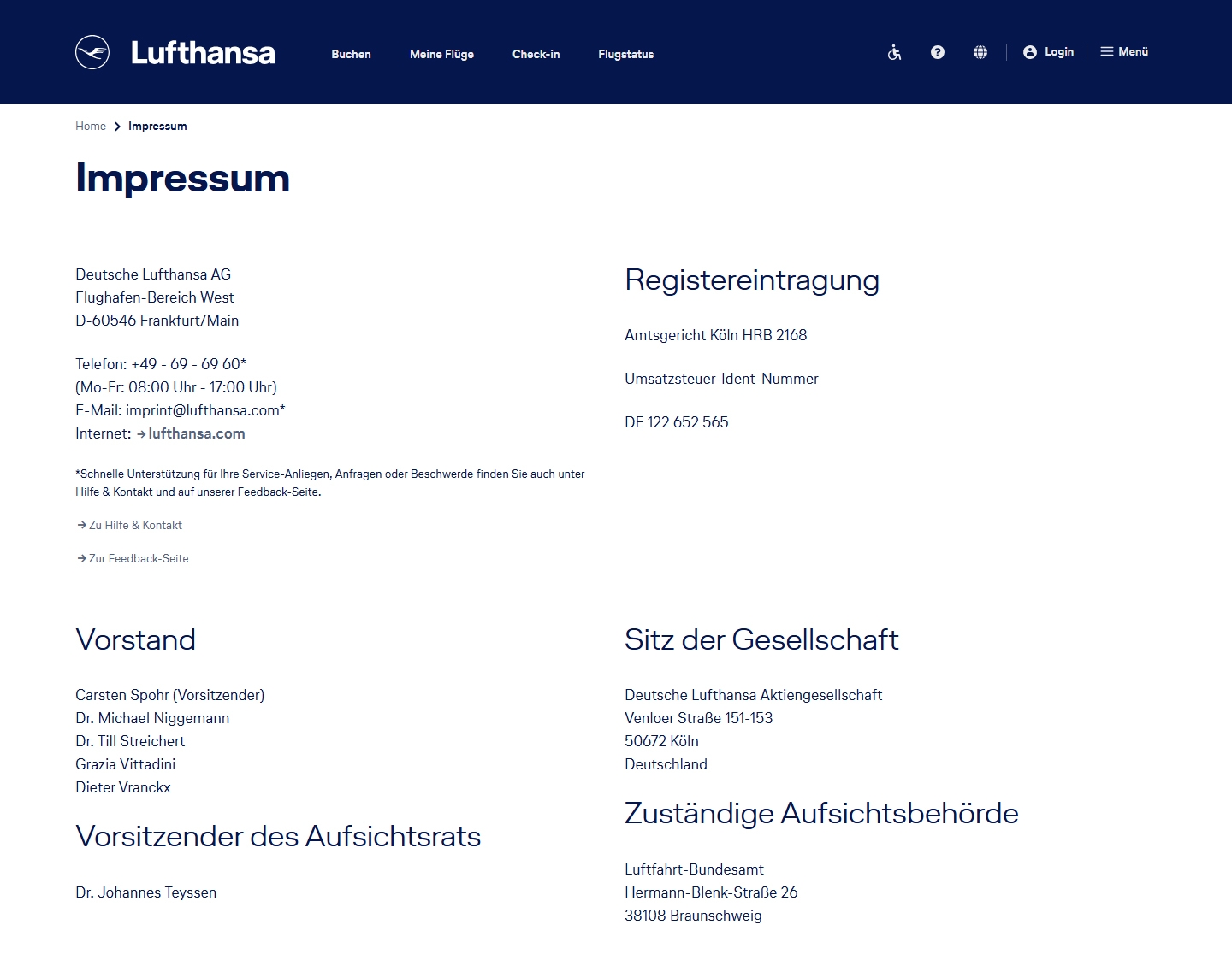 Lufthansa Kundenservice, Telefonnummer, Kontakt