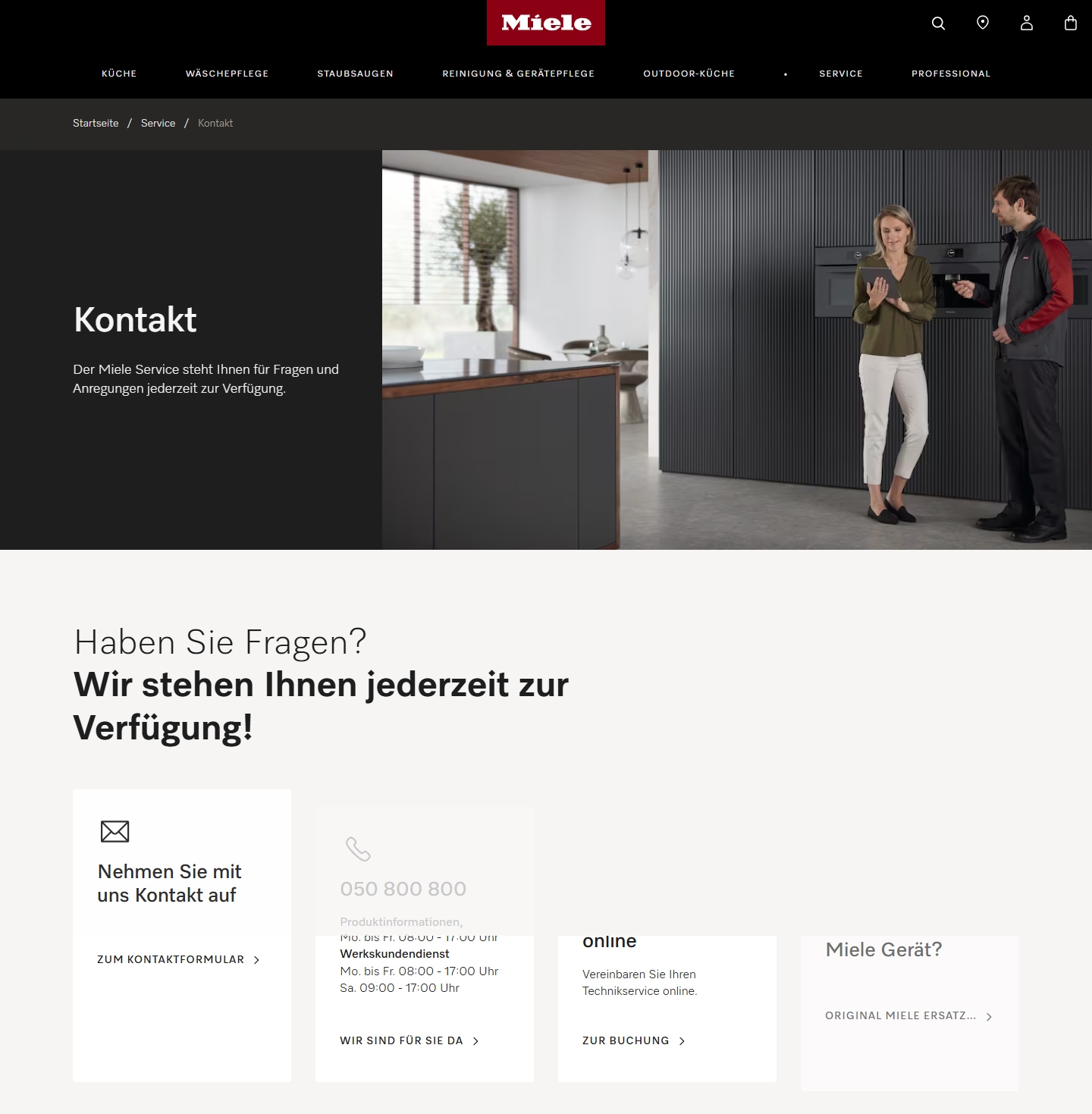 Miele Kundenservice, Telefonnummer, Kontakt
