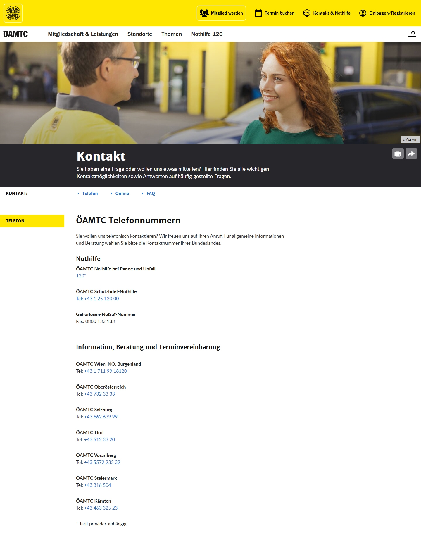 ÖAMTC Kundenservice, Telefonnummer, Kontakt