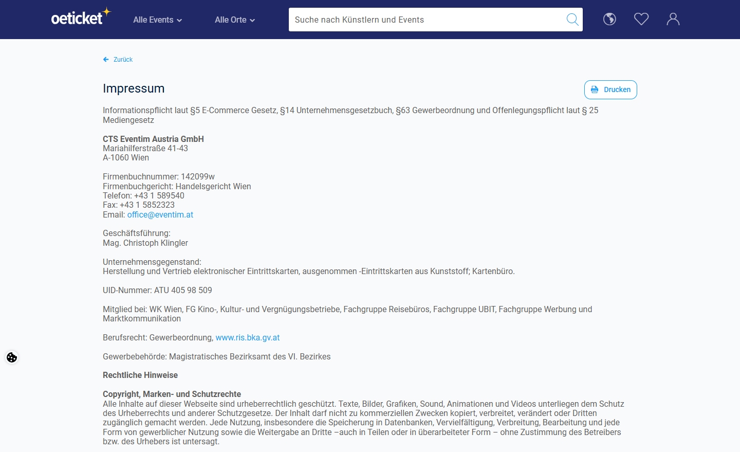 Oeticket Kundenservice, Telefonnummer, Kontakt