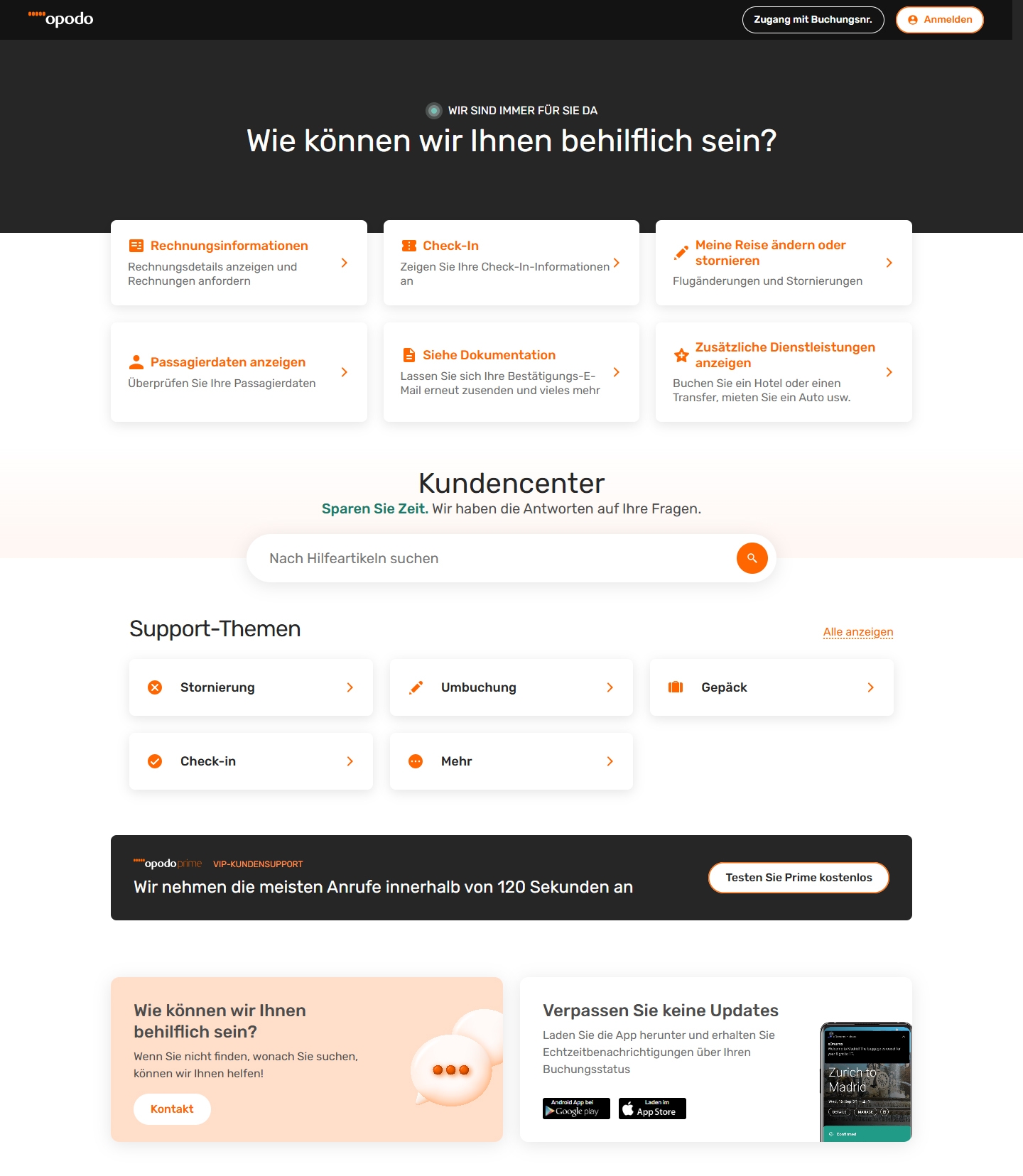 Opodo Kundenservice, Telefonnummer, Kontakt