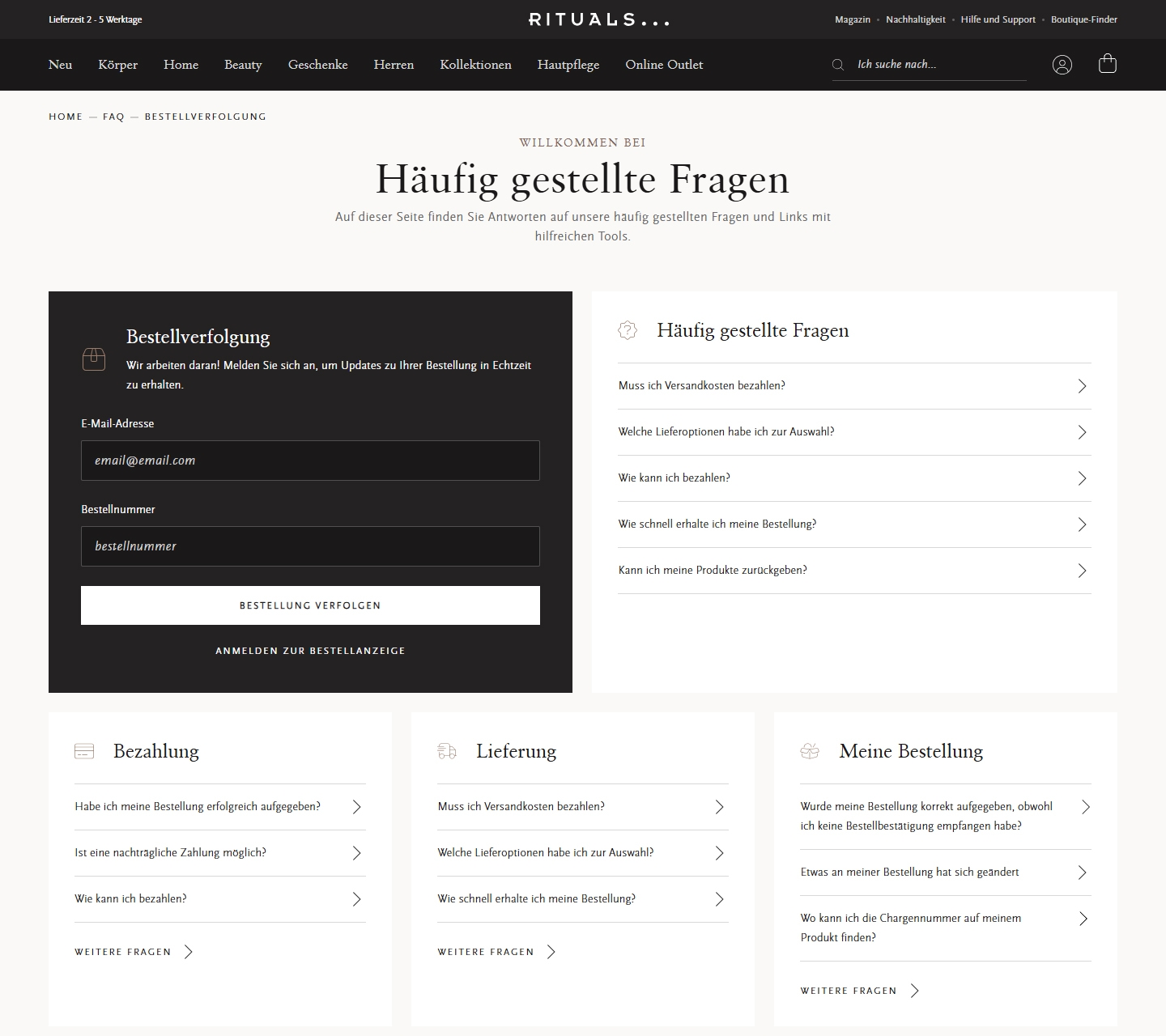 RITUALS Kundenservice, Telefonnummer, Kontakt