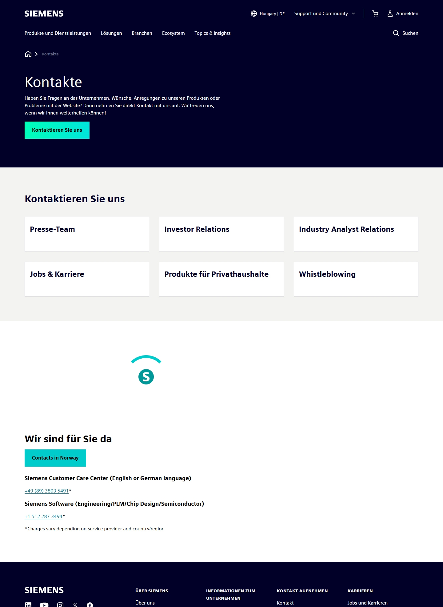 Siemens Kundenservice, Telefonnummer, Kontakt