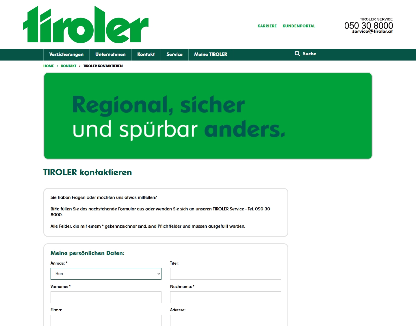TIROLER Kundenservice, Telefonnummer, Kontakt