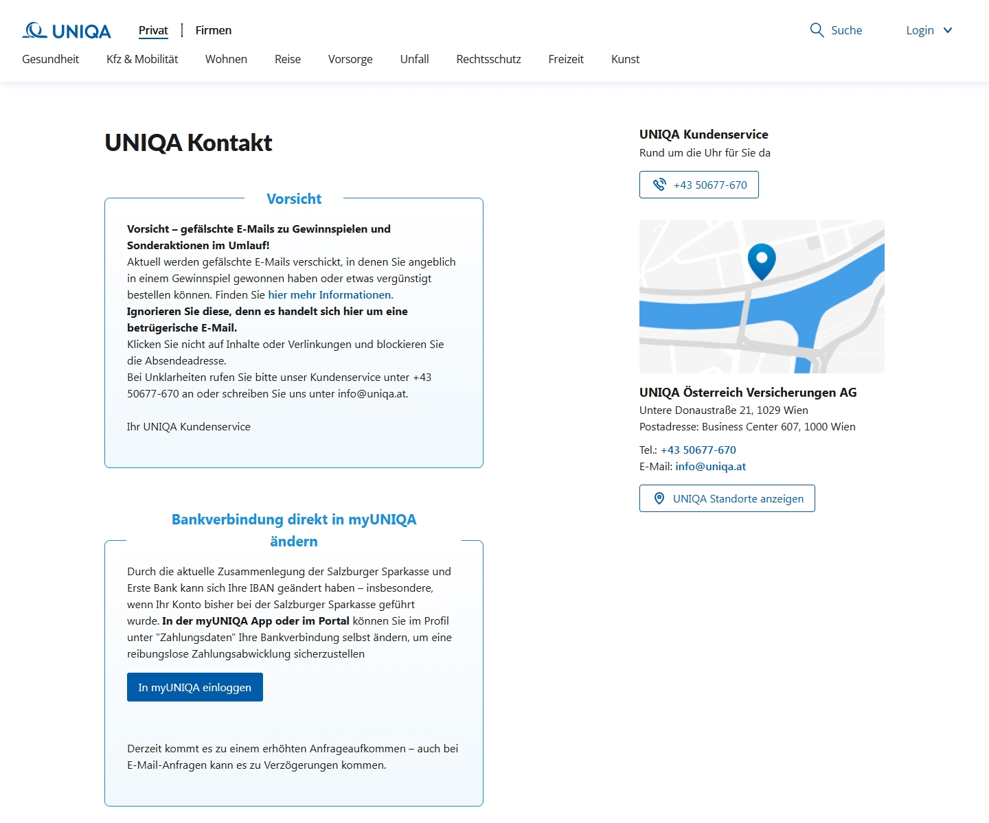 Uniqa Kundenservice, Telefonnummer, Kontakt