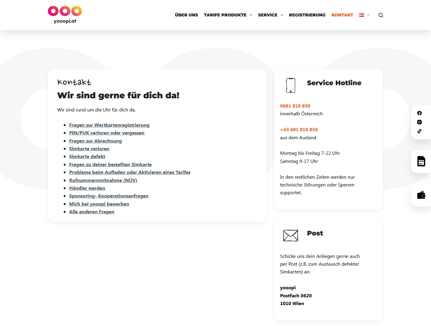 Yooopi Kundenservice, Telefonnummer, Kontakt